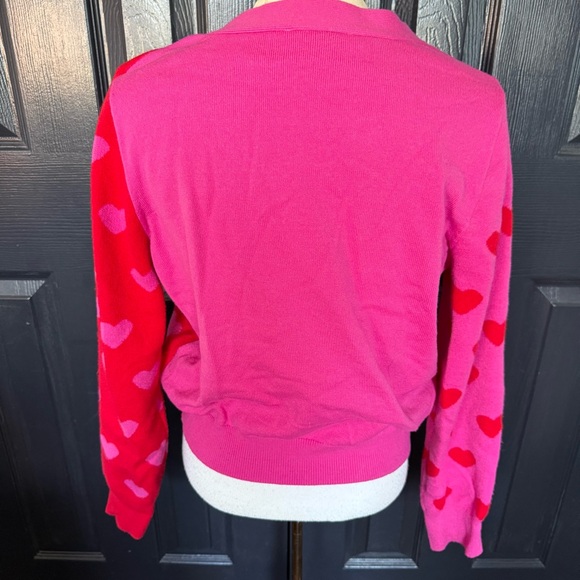 Nanette Lepore Red/ Pink Heart Sweater Size Large - Picture 6 of 8